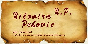 Milomira Peković vizit kartica